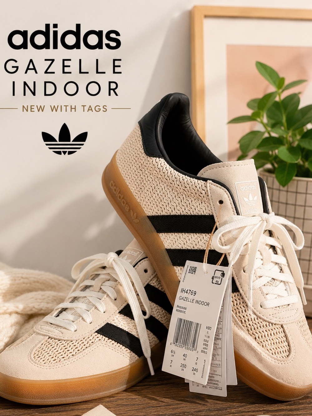 Adidas Gazelle Indoor Sneakers Alumina Core Unisex Size US Men’s 7 Women’s 8 NWT
